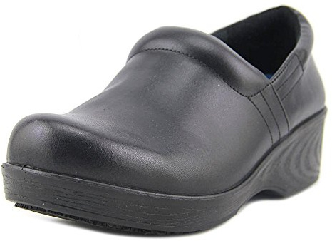 Dr. Scholl's Shoes Women's Dynamo Slip Resistant Work Clog,Black Leather,8