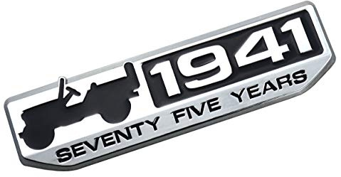 EmbRoom 75 Anni 1941 Anniversario in Metallo Emblema Targa Auto Adesivo di Ricambio per Jeep Wrangler Cherokee 2016 Patriot Compass