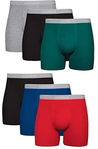 Hanes Men Hanes Boxer Briefs, Cool Dri Moisture-Wicking Underwear, Cotton No-Ride-up for Men, Multi-Packs Available