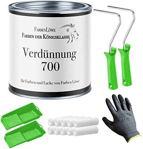 Farben Löwe Entfetter Alkydharzverdünnung 700 - Spezialverdünnung extra für Farben und Lacke von Farben Löwe (1 L mit Lackierset)