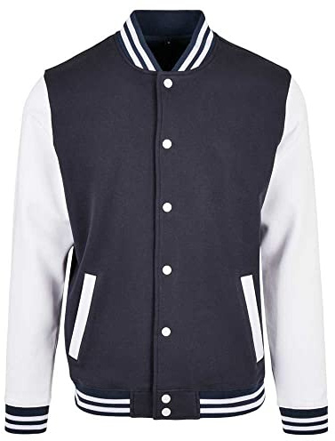 Build Your Brand Giacca da Uomo, Blu/Bianco, XL