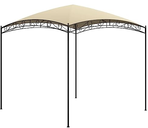 vidaXL Outdoor Gazebo - Versatile Pavilion with Solid Steel Construction and Fabric roof, Cream, 3x3x2.65m - Protection from Sun and Rain, Ideal for Gatherings, and Events
