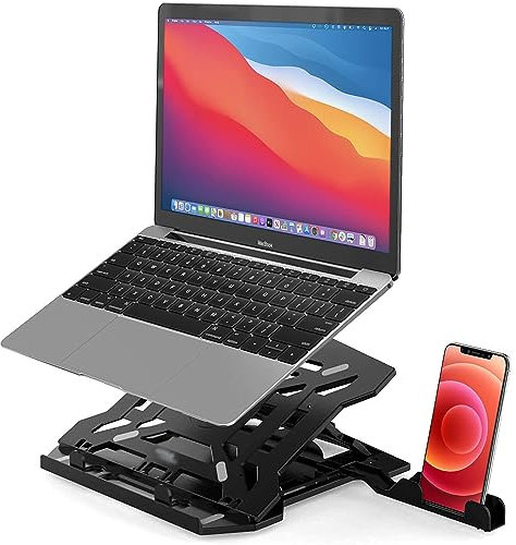 DYAZO Foldable Desk Laptop Stands, Laptop Desk Stand With Adjustable Height, Laptop Stand For Bed and Mobile tuff tray with stand supports 10-15.6” Laptops, Tablet (Black)