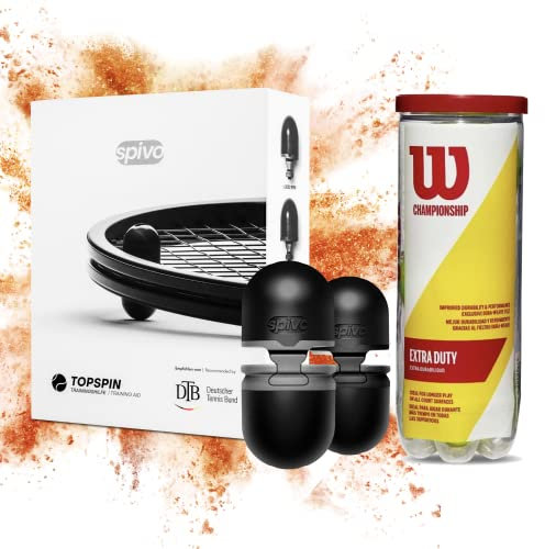 spivo ® Empfohlen vom DTB. Topspin direkt hören! 10Wochen Kurs für PROSpieler. Mehr Power&Spin! Zubehör Set, eigene Schlag Videoanalyse, Tennistrainer Buch + Wilson Tennisbälle