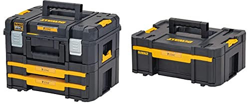 DEWALT COMBO II+ IV Kit Maleta multiusos + Cajonera doble Multicolor DWST83395-1 & Tstak III Transportbox, stabelbare Werkzeugbox (Schubladen-Box mit 6 zusätzlichen Inset-Boxen), DWST1-70705