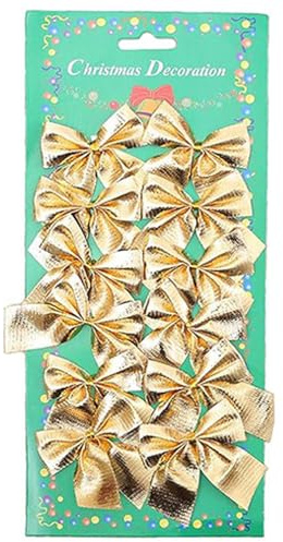 SECALIFE Lot de 12 nœuds en ruban de velours pour sapin de Noël, décorations de nœud en velours pour sapin de Noël, nœuds en ruban de velours de Noël pour décorations d'arbre, cadeaux, emballage