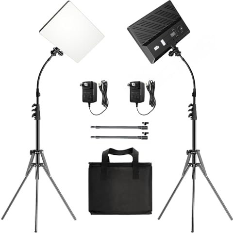 Pixel Kit de luz LED de video P30, paquete de 2 luces de estudio bicolor, luces de fotografía regulables de 2500-6500 K, luz de panel con tubo flexible para transmisión de juegos, grabación de