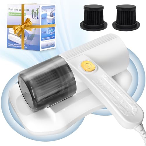 Limpiador de colchones con filtro HEPA y luz UV, 12 kpa, gran potencia de absorción, 400 W, 12800 vibraciones/min, para colchones, sofás, cojines, alfombras y otros tejidos