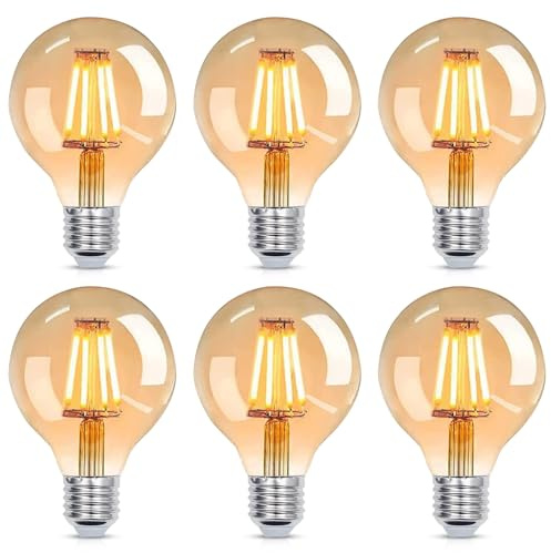 YUNRRD Vintage Light Bulb E27 Screw LED Edison Bulb,Pack of 6