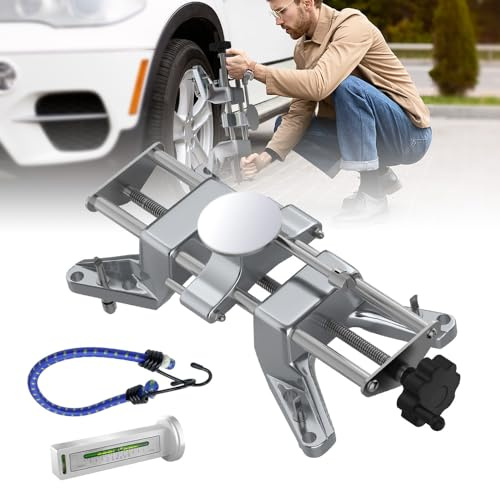 ruiru bro 1pcs Wheel Alignment Clamp Tool,Wheel Clamp Alignment & Magnetic Adapter for Accurate Camber and Caster Gauges,Camber Alignment Tool for 12-25 Inch Rims,Wheel Alignment Tools Automotive Kit
