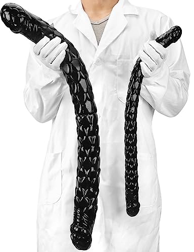 Consolador Realista De Doble Extremo, Consolador Anal De Masturbación, Tapón Anal Escamoso, Estimulador Anal Vaginal del Punto G para Mujeres Y Hombres(L)