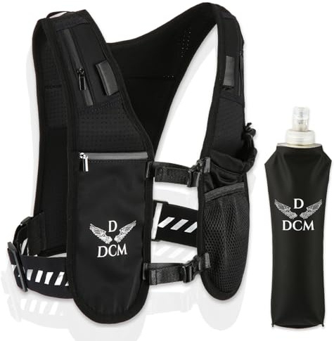 Adjustable Unisex Running Vest – Lightweight Hydration Vest with 1.5L Back Bladder Pocket – 500ml Water Bottle Included – Bottle Pocket, Zipper Storage, Phone Holder – Durable Backpack Alternative