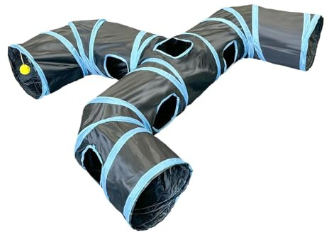 Tunnel Per Gatti - Tunnel Per Gatti | Tunnel Interattivo Per Gatti Di Grandi Dimensioni | Tubo Per Gatti Con Foro Di Sbirciatina Per Giocattoli | Giochi Pieghevoli Per Gatti Nascosti Per Conigli, Cucc