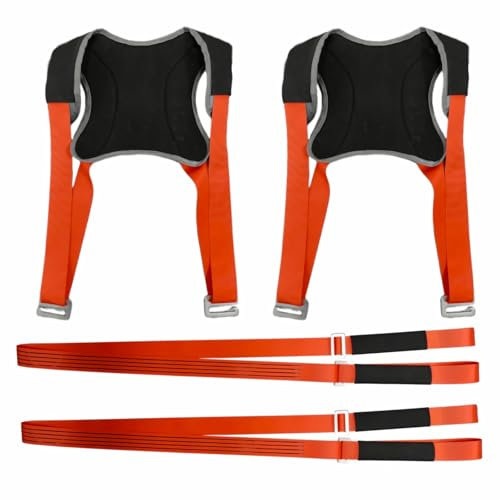 Tragegurte Umzug 2 Personen, Tragegurtes Umzug Kit, Polyester Moving Straps, Tragegurte für Möbelpacker, Verstellbare Armhebegurte, für Bewegen von Möbeln, Haushaltsgeräten, Gegenstände (Orange)