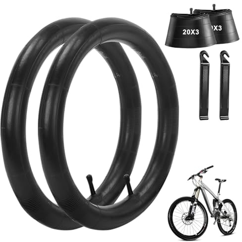 2 stycken 20 x 3,0 cykelslang, XPJBKC förtjockad 20 tums slang, cykelslangar med 2 däcklyft, reservdäckslang, cykel för MTB/Bike däck