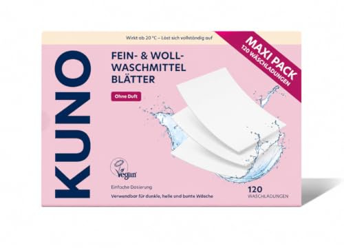 Kuno Detersivo per lana e biancheria delicata, delicato sui vestiti, resistente allo sporco, detersivo per cashmere, seta e lana merino, 120 lavaggi (2)