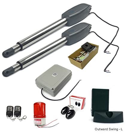 Kit d'ouverture de portail automatique Ouvre-porte électrique automatique à double bras for porte battante opérateur actionneur moteur plus proche ouvre-porte pivotant + système de contrôle Wifi for a