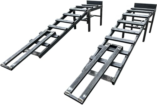 MajdTech 2X Rampe Auto 4000 kg – NON Verniciate – con Estensioni | Heavy‑Duty | Low‑Profile 330 mm | Per Auto, SUV, 4x4 | Ideali per Officina & Cambio Olio