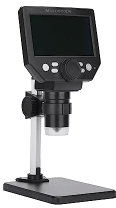 Digitalt Elektronmikroskop 4,3 Tum Stor Bas LCD-skärm 10MP 1-1000X Kontinuerlig Förstärkningsförstoring(Black)