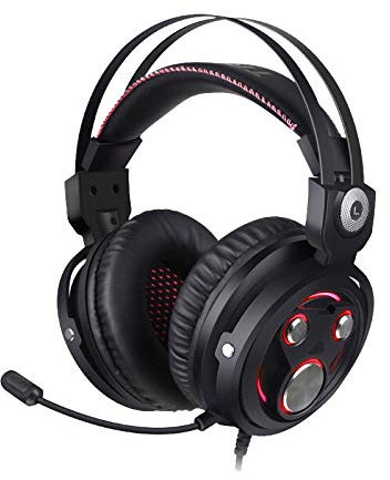 Casque de jeu avec son surround 7.1 Jack 3,5 mm, compatible avec PS4, PC, Xbox One, Switch, ordinateur portable, stéréo Surround Sound Suppression du bruit Rouge