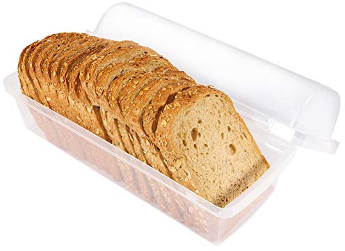 Youngever Plastic Bread Container, Bread Storage Bin, Re-usable Bread Box for Countertop, Plastic Bread Bin