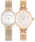 VICTORIA HYDE Damen Armbanduhr Set wasserdichte Rosegold Edelstahlband Quarz Damenuhren für Schwestern Freund (Gold)