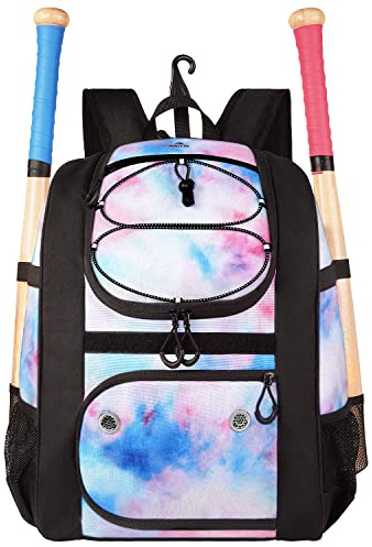 MATEIN Softball Backpack for Girls, Baseball Backpack Equipment Bag with Shoe Compartment, Softball Bat Bag Large Main Compartment Fit Gear & Accessories, Baseball Gifts