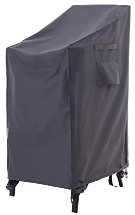 F&J Outdoors Gartenstühle Abdeckung Wasserdicht UV-beständig Robust Schutzhülle für Stapelstühle Hochlehnstühle im Sommer Winter Draußen Plane (69x86x76/104cm), Grau
