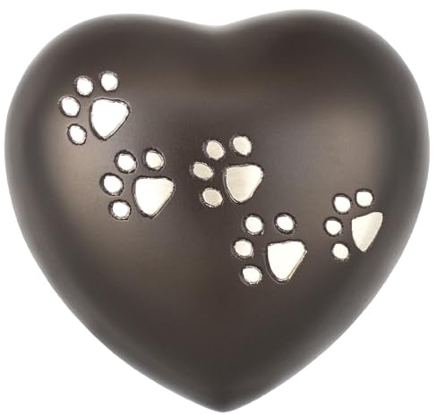 Royal Rapture Urn for Ashes Paw Heart Funeral Cremation Memorial Keepsake Pet Dog Cat |Without Stand (Chocolate 5) RHP03-04