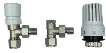 Valvole Termostatiche Termosifone Multistrato 3/8x16 HM Nichelate con Testina M30 e Adattatori 16mm – Kit Completo Controllo Temperatura, Risparmio Energetico