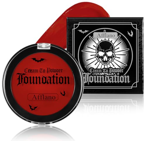 Afflano Pintura Roja para Cara y Cuerpo - Base de Maquillaje Profesional Semi-Mate, No Tóxica, Pintura Corporal de Payaso Gótico para SFX, Diablo, Joker, Disfraz de Vampiro, Fiesta de Navidad, Cosplay