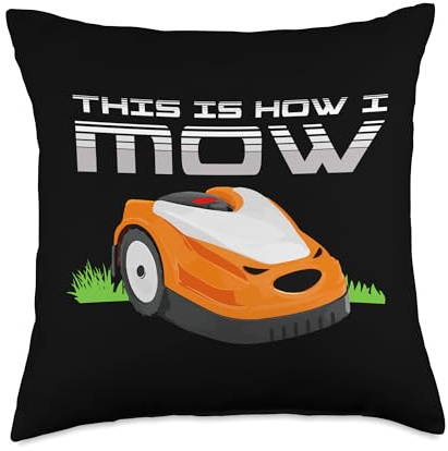 Remote Control Robot Mower Cool Automatic Robotic Lawn Mower Throw Pillow