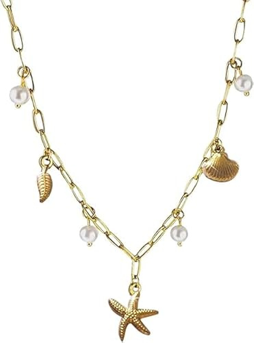 YUEXNKO Collier Coquillage Bohème Chaîne en Or pour Femmes et Filles - Bijoux d'été