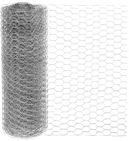 M METERXITY Rete metallo Per Fiori, 35cm x 8m In Ferro Zincato Esagonale Con Rivestimento In PVC Per Artigianato/Pollame/Giardino, Recinzione A Rete Per Pollame [Tono Argento]