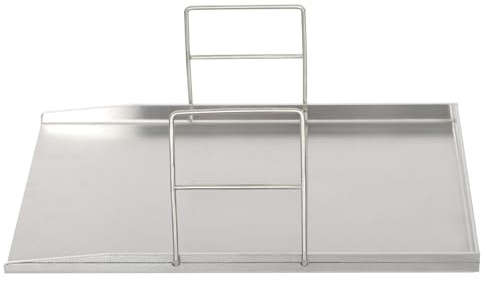 Grillplatta i rostfritt stål, universell BBQ plancha lämplig med avtagbara handtag för BBQ gasgrill och kolgrill lämplig 26 x 44,5 cm