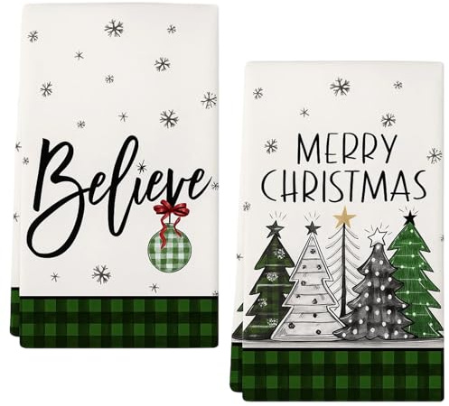 WangVipfei 2er Geschirrtücher Geschirrhandtücher, Weihnachtsdeko Innen Geschirrtücher, Weihnachten Deko Christmas DecorationsWeinachtsdekorationen Küchentücher Küche Weihnachts Küchen Zubehör