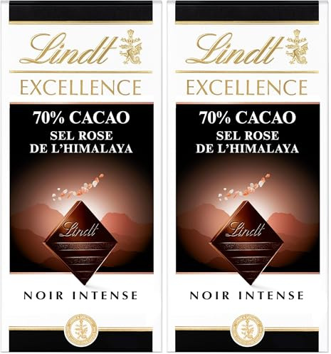 EXCELLENCE NOIR 70% CACAO SEL ROSE DE L'HIMALAYA Tablette 100 g (Lot de 2)