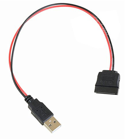 Aukson P52 USB Stecker auf SATA 15 Pin Adapter USB auf SATA Netzteil Adapter für Festplatten kompatibel mit Serien ATA Standard 30cm