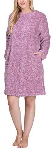 Maluuna - Robe en Polaire Douce, Pull en Polaire, Chemise de Nuit, Couleur: Baie, Grande Taille