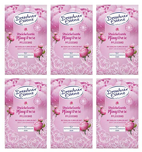 6er Pack Dresdner Essenz Pflegebad Streichelzarte Pfingstrose 6 x 60 g Badezusatz vegan