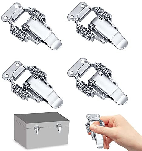 SPEACOUR 4 PCS Fermeture à Levier à Ressort en Acier Inoxydable Verrou de Tension Bascule Loquet de Tension Serrure à Levier de Verrouillage de Boîte pour Valise, Tiroir Boîte à Outil boîte Médicale