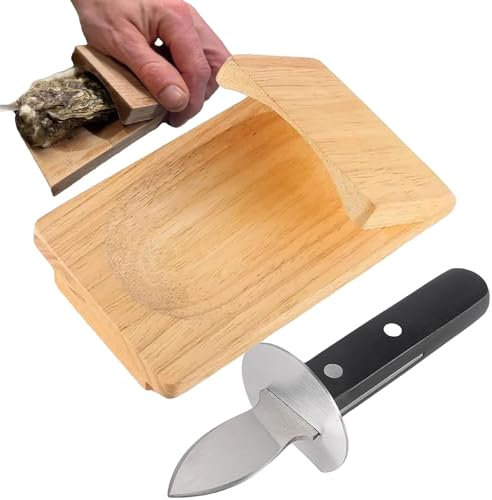 Arrovarp Etes-Lot Oysterclamp, Kit Apertura Ostriche, Attrezzo per Aprire Le Ostriche, Apri Ostriche Professionale | Shucker di Ostriche in Legno | Morsetto per Sgusciare Le Ostriche
