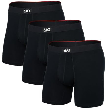 Saxx Vibe Xtra 3-Pack Boxer Briefs, Black - L