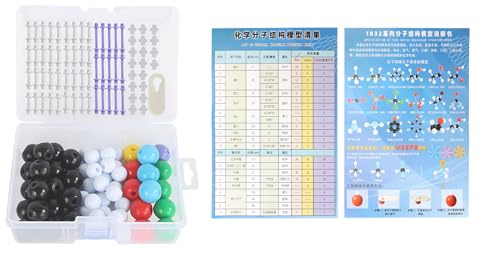 Útiles Escolares Kit de Modelo Molecular Aprenda la Estructura Molecular con 59 átomos, 76 Enlaces y Herramienta para Eliminar Enlaces para Estudiantes y Profesores