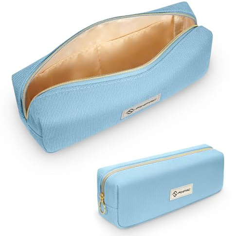 FINPAC Estuches de Pana para Lápices, Estuche Escolar de Lápices con 1 Compartimento, Gran Capacidad Portalápices, Bolsa Organizador de papelería Oficina, Niños, Niñas y Adultos, (Azul océano)