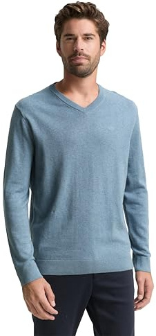 Tom Tailor Pull pour Homme, 39094 - Mélange de Bleu délavé, L