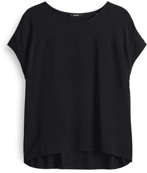OPUS Damen Kurzarmshirt | Jerseyshirt SESONNE Regular im Materialmix Black, 40
