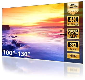 NothingProjector ALR Screen for Long/Standard Throw Projector, 130 inch, 95% Ambient Ceiling Light Rejecting, 4K/8K Ultra HD, Active 3D, Anti Daylight, Fixed Frame Wall Mount Non-UST NothPJ