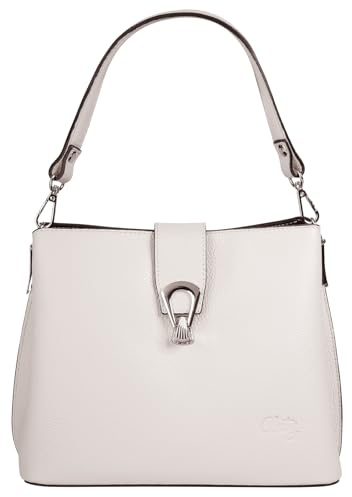 Cluty Umhängetasche Echt Leder Damen | Made in Italy | elegante City Bag | Shopper mit Drehverschluss | 101015