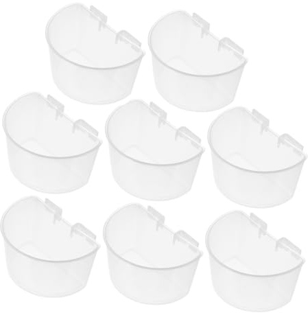 VERDANVERSE Mangeoires pour Oiseaux en Plastique 8 Pcs Bol Anti-éclaboussures pour Perroquets Pigeons et Poules Écuelle à Nourriture pour Cage à Oiseaux